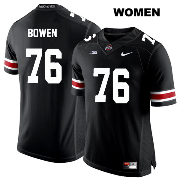 Ohio State Buckeyes Women's Branden Bowen #76 White Number Black Authentic Nike College NCAA Stitched Football Jersey JX19O11DA